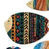 4 Pcs Wood Fish Nautical Wall Decor, Rustic Coastal Ocean Fish Wall Art, Vintage Farmhouse Hanging Beach Decor for Lake House, Bathroom, Entryway