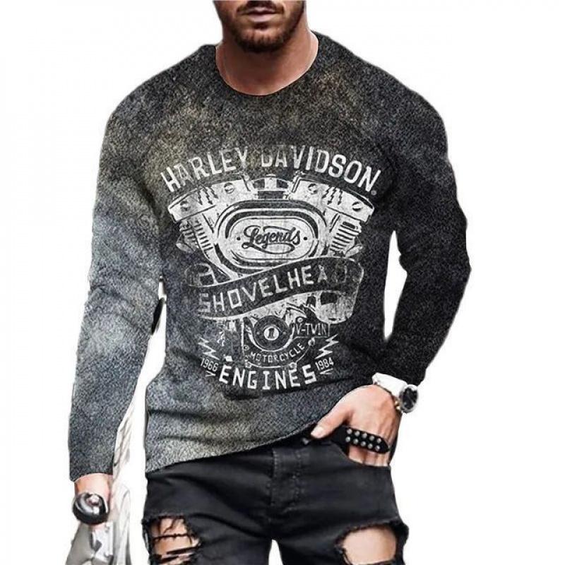 Spring New Long Sleeve T-Shirt Men's Fashion Printed Street Trend Top