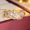 1A ring Elegant and sophisticated hollow-out zircon-inlaid ring with a high-end feel and exquisite texture for women
