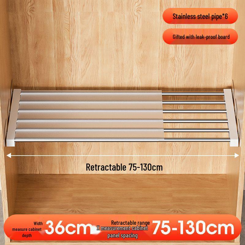 Multi-Layer Divider Cabinet & Telescopic Shoe Rack with Stainless Steel Sink Shelf