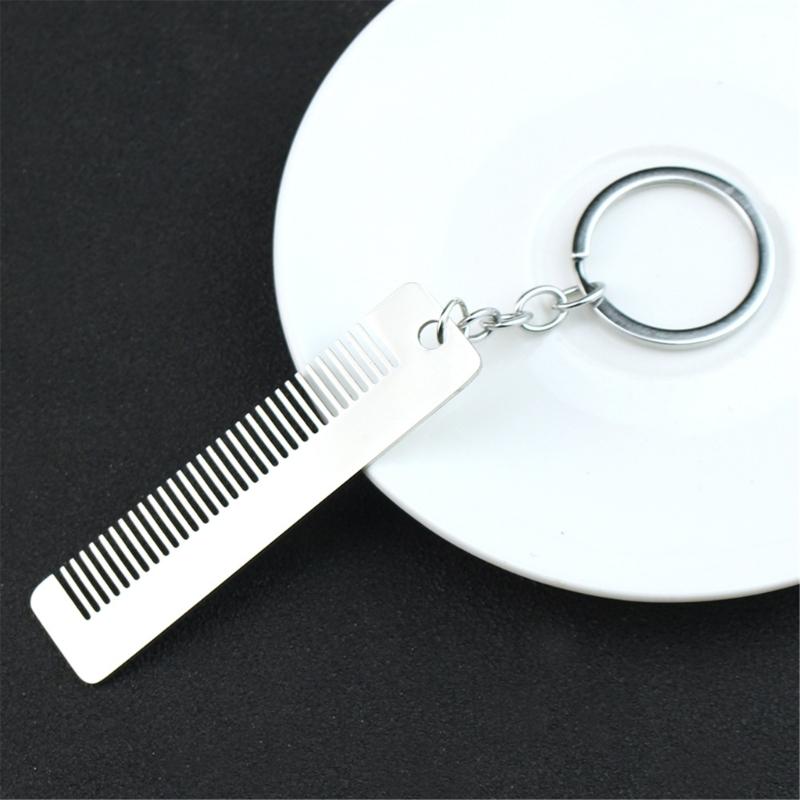 Hip Hop Style Keyring Titaniums Comb Pendant Keychain Edgy  Hair Styling Accessory for Fashion Women and Trendsetters