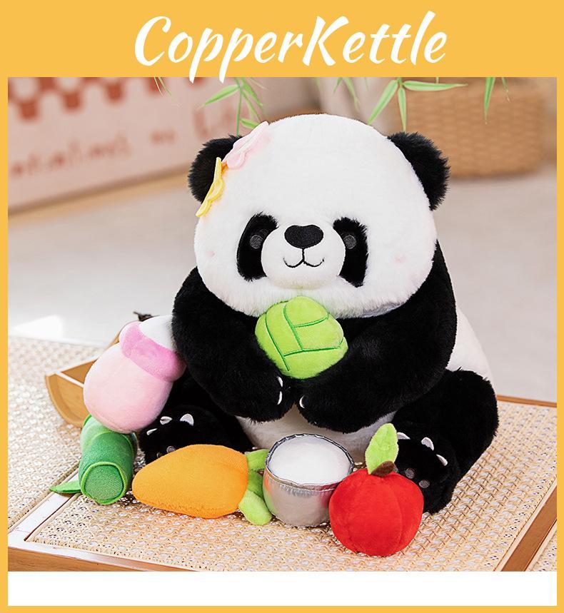 Lan Meng Qizai He Hua Panda Plush Toy Pendant Keychain Cartoon Doll Gift Kids