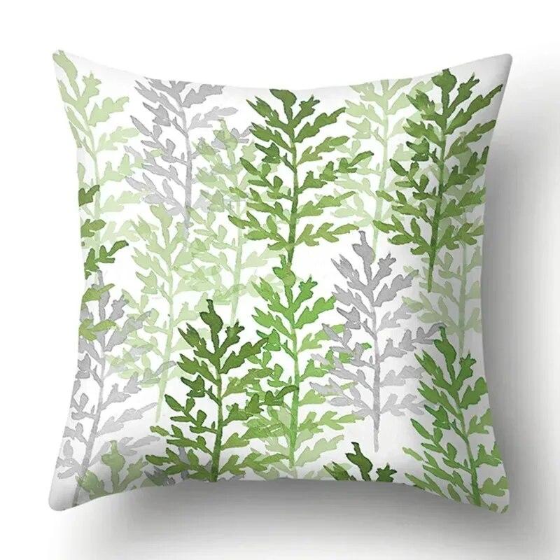 Watercolor Plant Leaf Print Pillow Cover Home Decoration Living Room Sofa Cushion Cover Bedroom Room Decoration 45x45cm