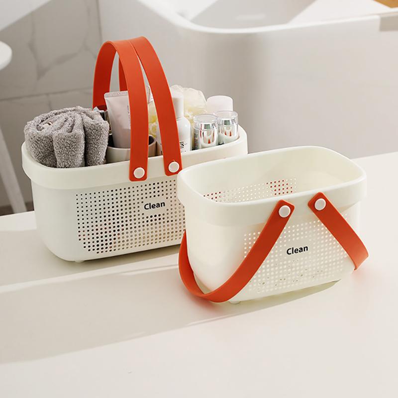 Plastic Storage Baskets With Handles, Shower Caddy Shelf Organizers Basket For Bathroom, Kitchen, Dorm Room Basket Bathroom