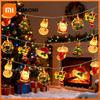 Weihnachts LED Lichterkette Weihnachtsmann Lebkuchenmann Weihnachtsbaumschmuck Weihnachtsdekoration für Zuhause Neujahrsparty Kindergeschenk