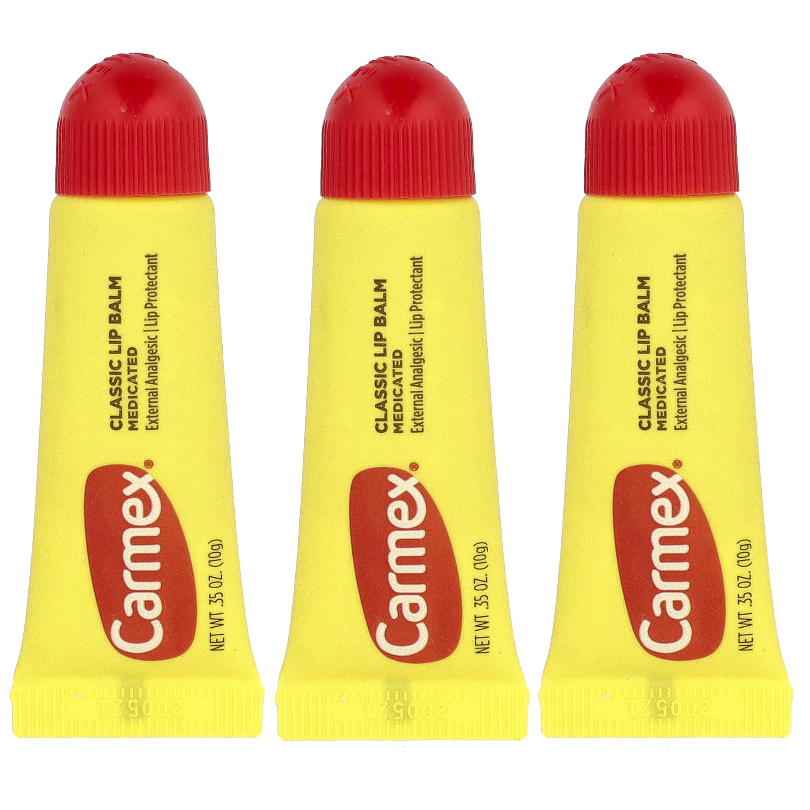 

Carmex, Classic Lip Balm, Medicated, 3 Tubes, 10g (0.35oz) Each