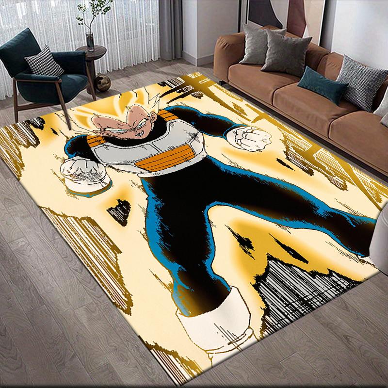 Dragon Ball Vegeta Theme Square Area Rug, Non-Slip Floor Mat for Home Office, Perfect Gift for Dragon Ball Fans.chl