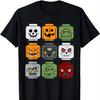 Halloween Block Head Pumpkin Ghost Zombie Friend TShirt 100 Cotton ONeck Short Sleeve Summer Casual Unisexs Tshirt Streetwear