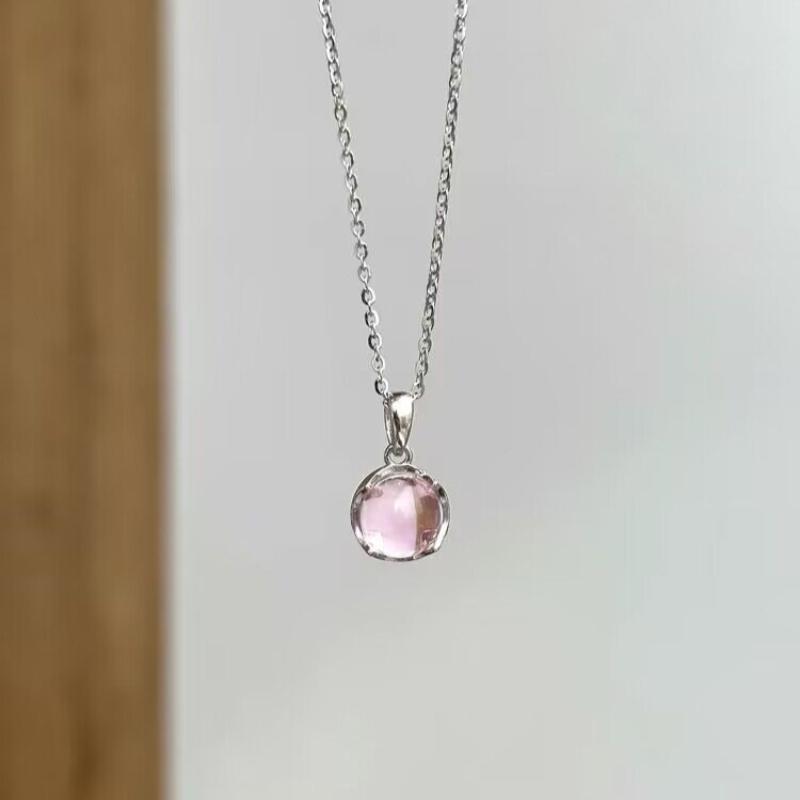 New Trendy Shiny Purple Beaded Necklace Choker Ladies Exquisite Round Clavicle Chain Necklace Pendant Jewelry For Ladies Party Gift