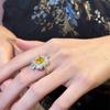 Palace Yellow Zircon Ring: Exquisite Luxury Design for Women