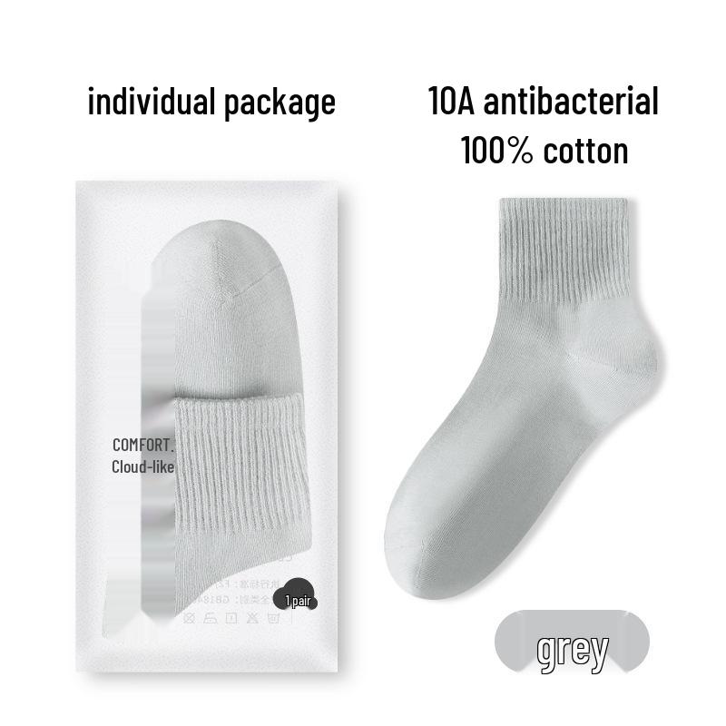 

Men s Mid-Calf Cotton Socks, Four Seasons, Odor-Resistant, Antibacterial, Anti-Pilling, Seamless, Casual. One Size