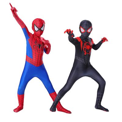 Erkek Kız Kostümü Süper Kahraman Tulum Miles Morales Örümcek Adam Cosplay Zentai Vücut Giysisi 3D Stil Cadılar Bayramı Kıyafetleri