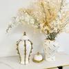 Gold White Storage Pottery Jar  General Can Storage Tank Ginger Jar Flower Vase Ceramic Ornament Home Decoration Accessories