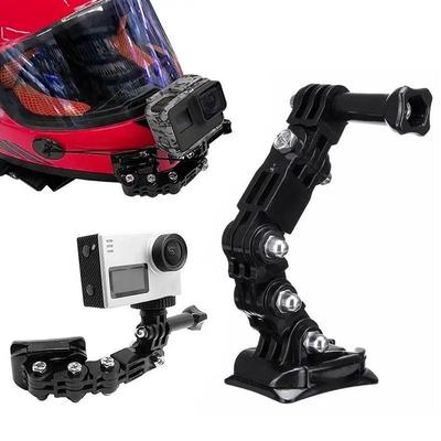 1 pezzo Supporto Curvo Adesivo per Casco da Moto per Accessori Action Camera Pemasangan Dagu Helm Sepeda Motor