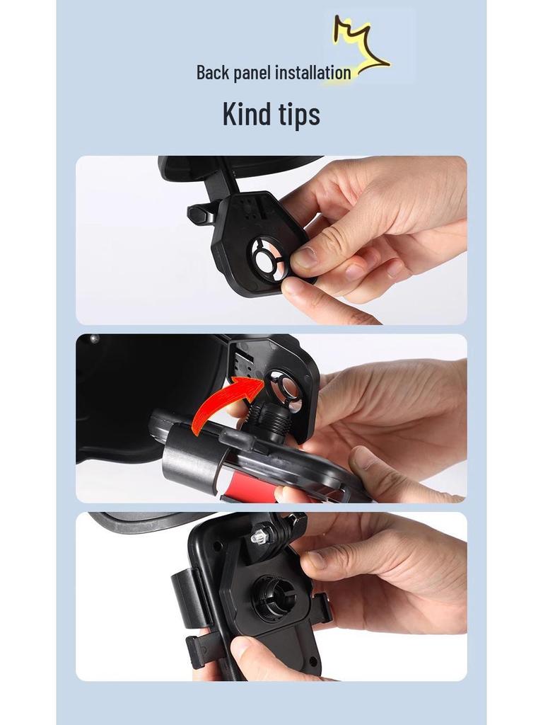 Compact Phone Mount with Sunshade for Motorcycles, Scooters, and Bicycles - Ideal for Delivery Riders and All-Weather Navigation.