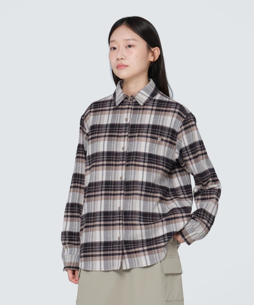 SNOWPEAK APPAREL Recycled Women'S Check Shirt (S24Fwfsh03) Cocoa