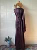 Luxury Spring 2025 Long Sleeve Silky Flowing Slim Fit Dress for Women