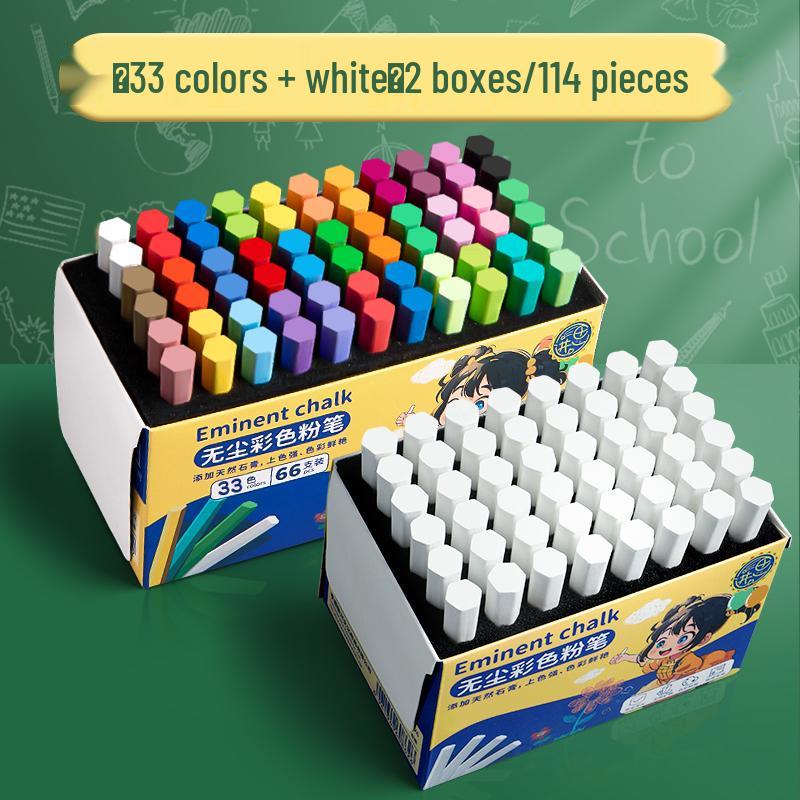 Dust-Free Bright Color Chalk for Kids - Keeps Hands Clean, Ideal for Teachers and Home Use.