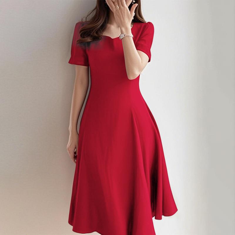 

ZANZEA Женское летнее повседневное платье с квадратным вырезом и короткими рукавами S