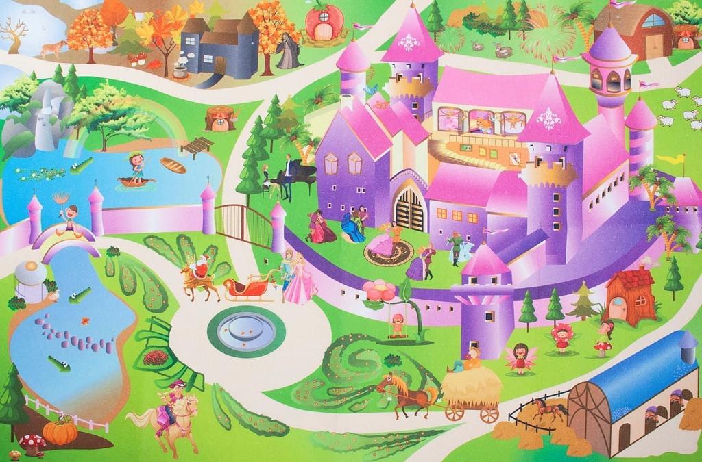 Mata Na Podłogę Dla Dziecka Castle Z Autkami 120X80 Cm Castle Z Autkami 120X80 Cm Sun Baby