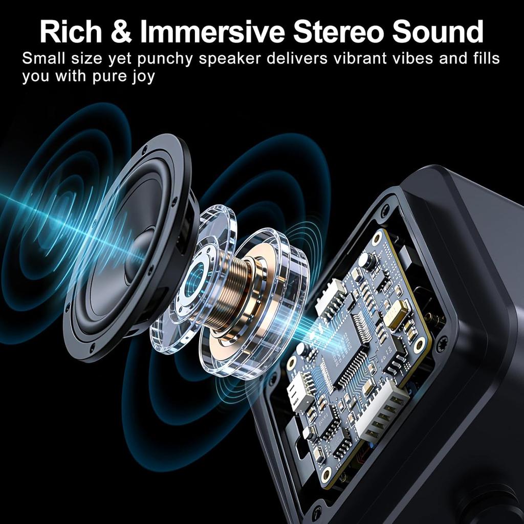 Wireless Bluetooth Induction Speaker, Phone Speaker Amplifier with Colorful Lights & 3500mAh Battery, Portable Phone Stand