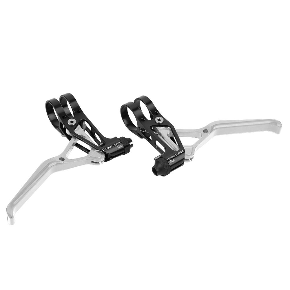 Mountain Bike Brake Handlebar Bicycle Aluminium Alloy Braking Lever Handle AdjustableBlack Silver