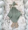 Handmade muslin goose cuddly toy (boho green)