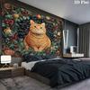 Christmas Cat Wall Tapestry, Aesthetic Printed Fabric Blanket, Suitable for Bedroom, Living Room, and Home Decor.