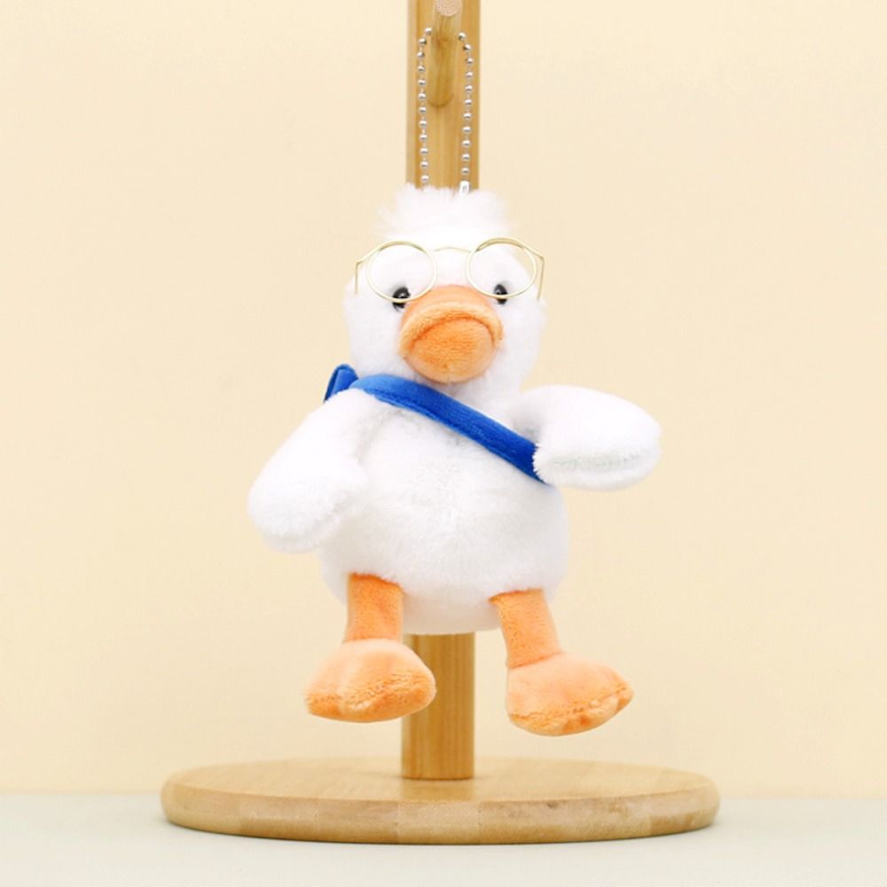 

Simulation Yellow Duck Plush Keyring PP Cotton Plush Doll Pendant Couple White-Bead Chain