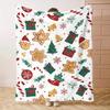 Christmas Gingerbread, Star, Flannel Blanket Suitable for Sofa, Bed, Office, Travel, Camping, Holiday Gift Decoration