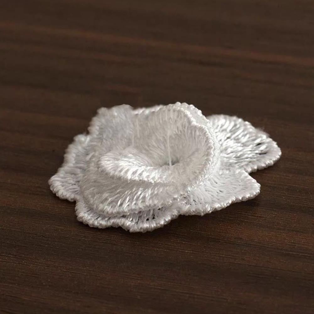 10Pcs/Set Black White 3D Flower Water-Soluble Embroidered Patch Handmade DIY Wedding Dress Sewing Applique Craft