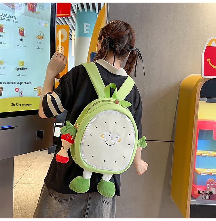 2025 Cute Watermelon Backpack for Girls - Large Capacity Schoolbag: Fresh and Casual Design