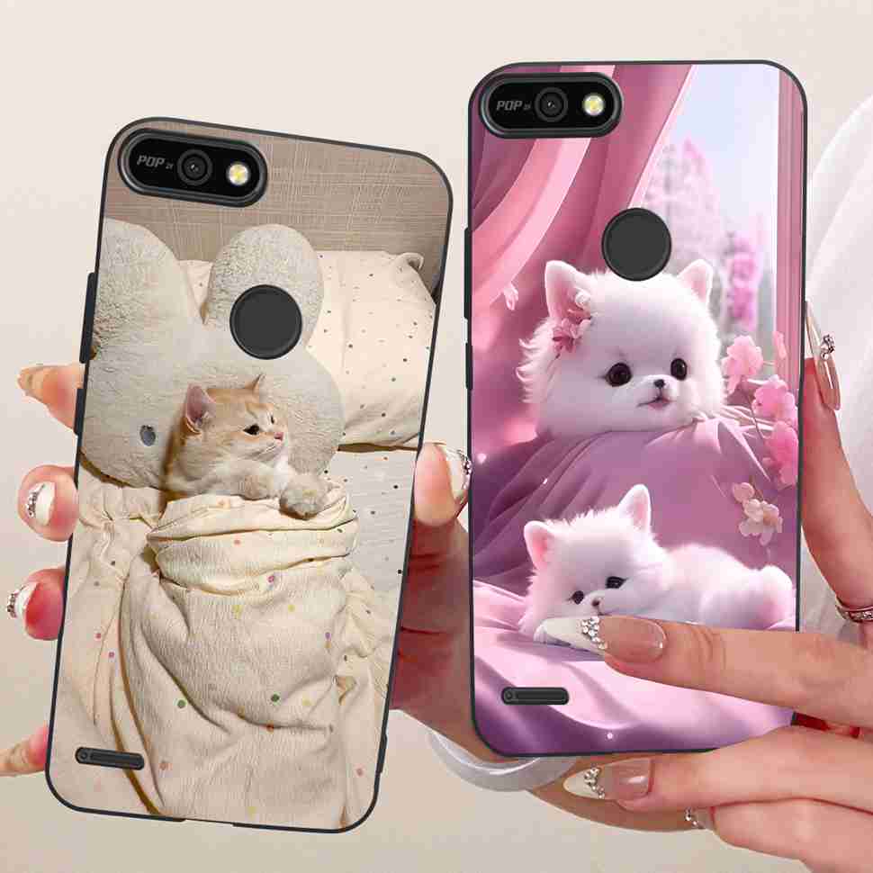 For Tecno Pop 2 F B1c Case Cartoon Lion Butterfly Silicone TPU Black Cover For Tecno Pop 2F POP 2F 5.45" Phone Cases Coque