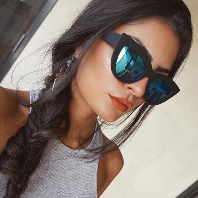 New Large Frame Cat Eye Sunglasses Women Vintage Classic UV400 Protection Outdoor Travel Sun Glasses Fashion Eyewear