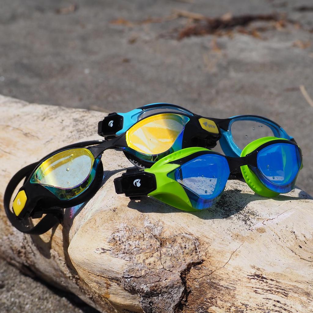 View DELFINA Swimming Made In Outdoor Triathlon Mirrored Racing Goggles with Fina with SWIPE V2000SAM BLGB Goggles, Japan, Cushion, Approved, Anti-Fog