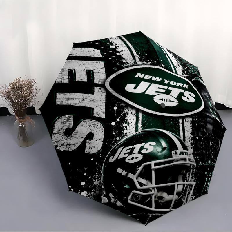 Printed New York Jets logo Folding Umbrella,Outdoor,Leisure,And Travel Umbrella,Durable Umbrella Fabric,Birthday And Holiday Gift