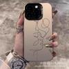 Sketch Couple for Apple 15 Colored Silver iPhone14Pro Creative 11promax Matte 16 Protective Case 17