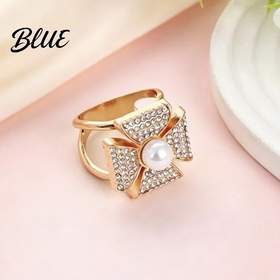 Luxury Scarf Ring Accessory Rhinestone Geometric Ring Sparkling Elegant Faux Pearl Holder Women Decorative Wrap Holder for Neckerchiefs Scarves