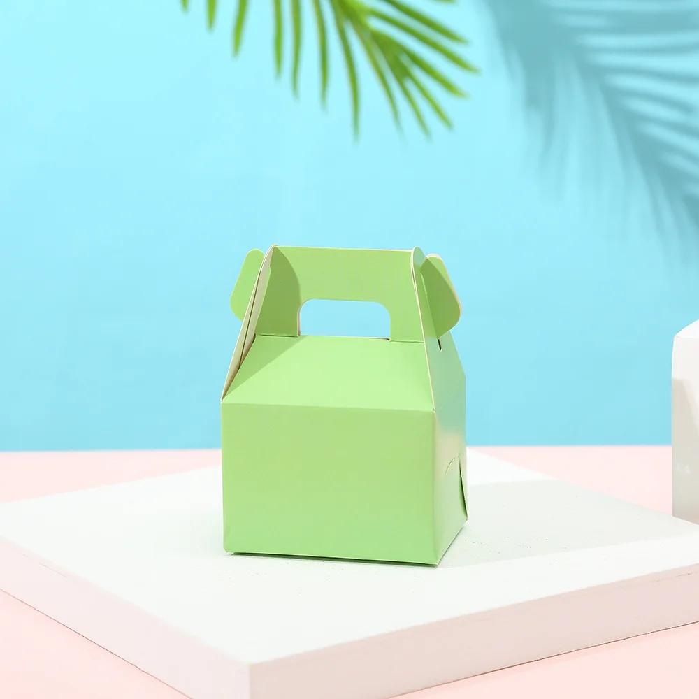 6pcs Festival Party Cake Box Candy Box Handheld Gold Card Box Creative Wedding Candy Box Horn Paper Box Candy Cake Packaging