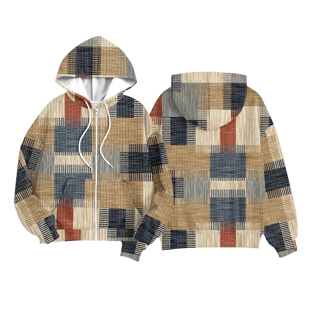 Children Girls And Boys Fashion Jacket Casual Printed Long-sleeved Hooded Cardigan Sweatshirts