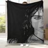 Fashion Billie Eilish Singer Star Flannel Blanket,Ultra Soft Warm Plush Throw for Home Bedroom Bed Sofa Cover Office Camping