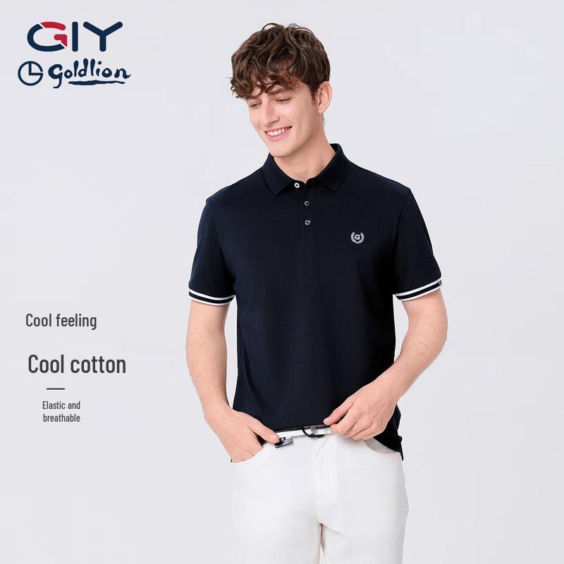 

Goldlion Men s Breathable Short-Sleeve Polo T-shirt L