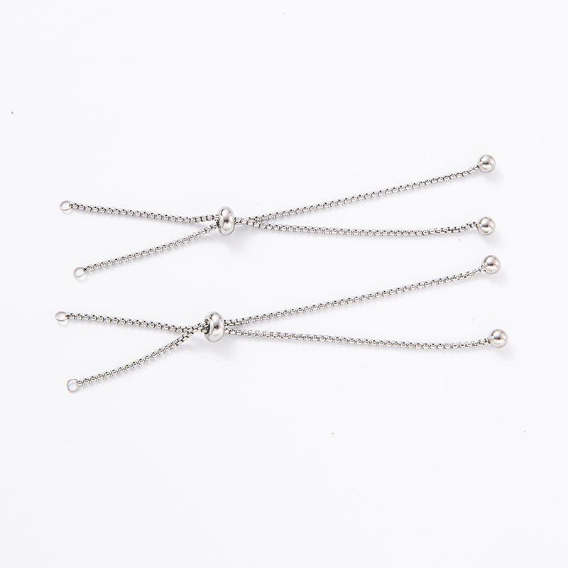 Adjustable Stainless Steel Square Pearl Rope Chain Necklace стальной