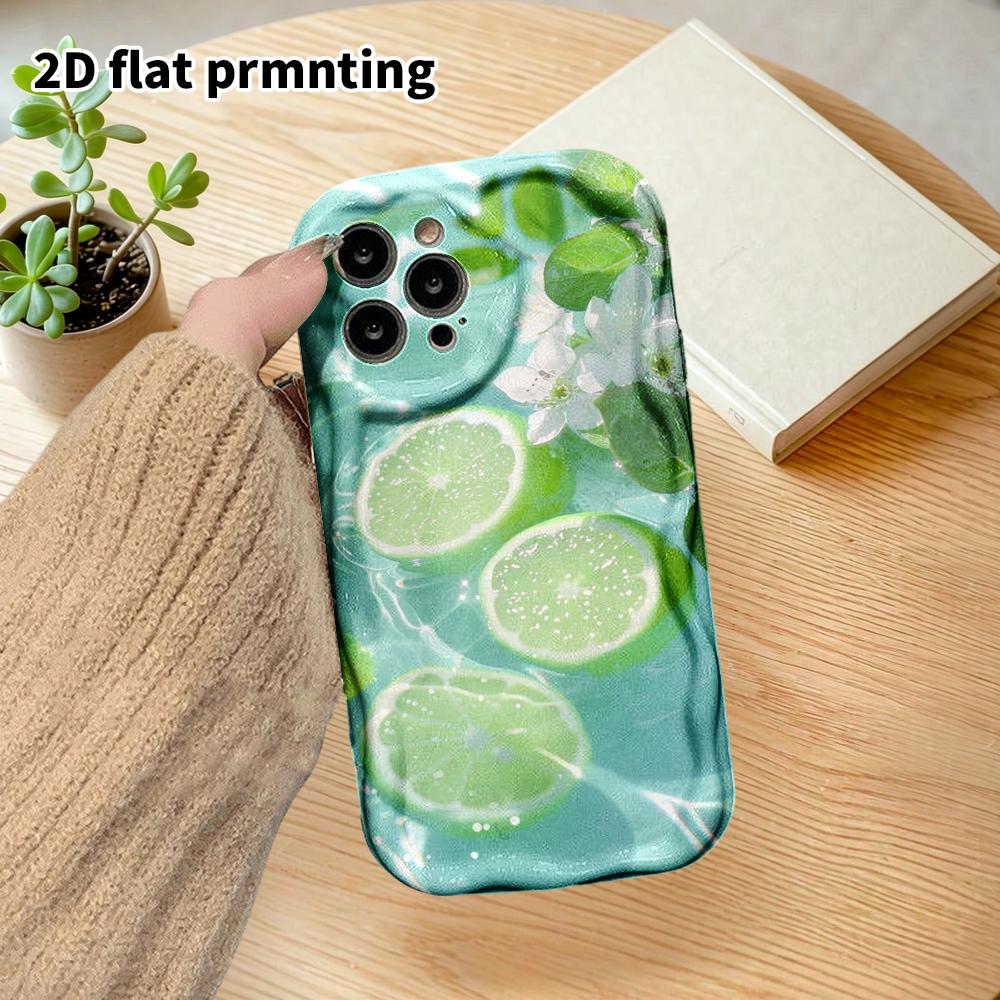 Phone Case: 2D Flat Design Suitable for iPhone 18 17 16 15 14 13 Pro Film Protective Case, Couple Style, Lime Splash, Christmas and Halloween Gifts