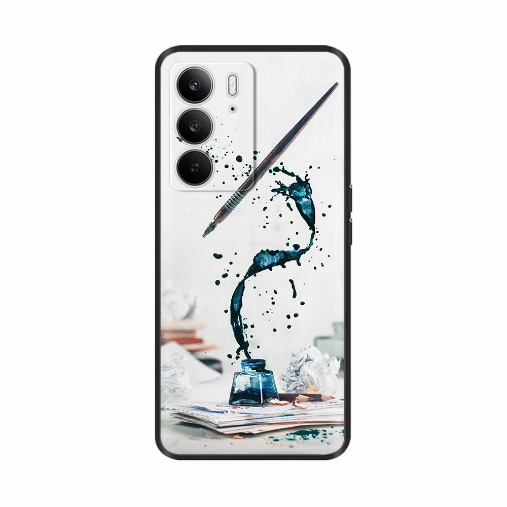 Für Realme C75 4G Hülle Niedliche Herzblumen Bemaltes TPU Cover Weiche Dünne Handyhülle Für Oppo Realme C75 C 75 Fundas Coque Bumper