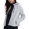 UNIQLO Solid Color Zipper Pocket Design Fleece Jacket Women outerwear Light-Gray 467914-02