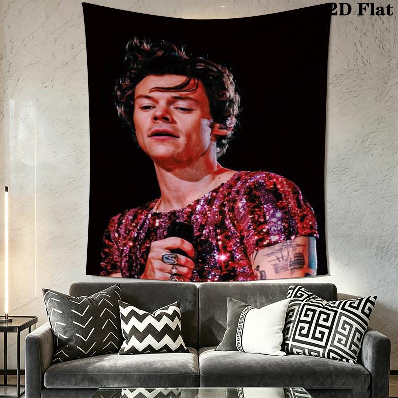 Harry Styles Wall Tapestry Aesthetic Wall Hanging Printed Fabric Blanket Decorative Tapestries for Bedroom Living Room Home Decor