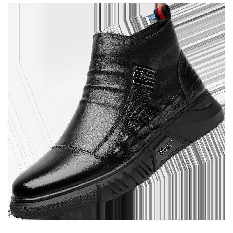 

Осень и зима новая мужская кожаная обувь мужская хлопковая обувь бархатные теплые зимние ботинки на заказ 44