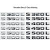 Compatível com Mercedes-Benz Classe S (S320L, S350L, S400L, S450L, S500L, S600L) Adesivo de Letras Inglesas Traseiro
