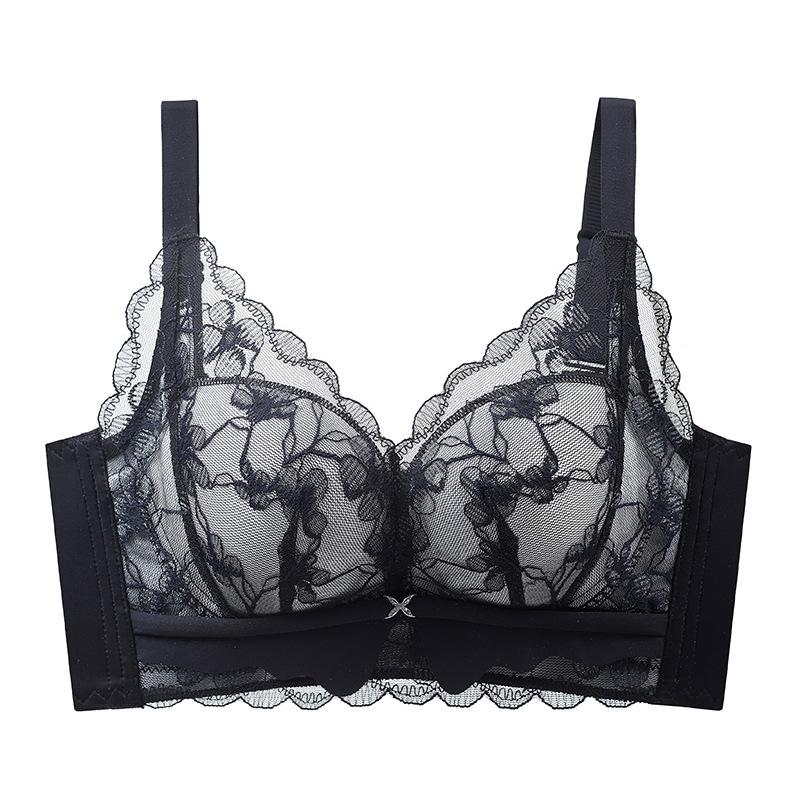 Green lace sexy underwear women's small breasts gather and show large breasts, anti-sagging bra, flat chest bra -